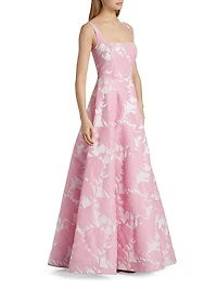 Soleil Basque Waist Jacquard Gown