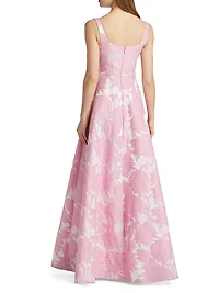 Soleil Basque Waist Jacquard Gown