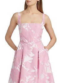 Soleil Basque Waist Jacquard Gown