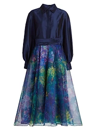 Mary Taffeta & Organza Shirtdress