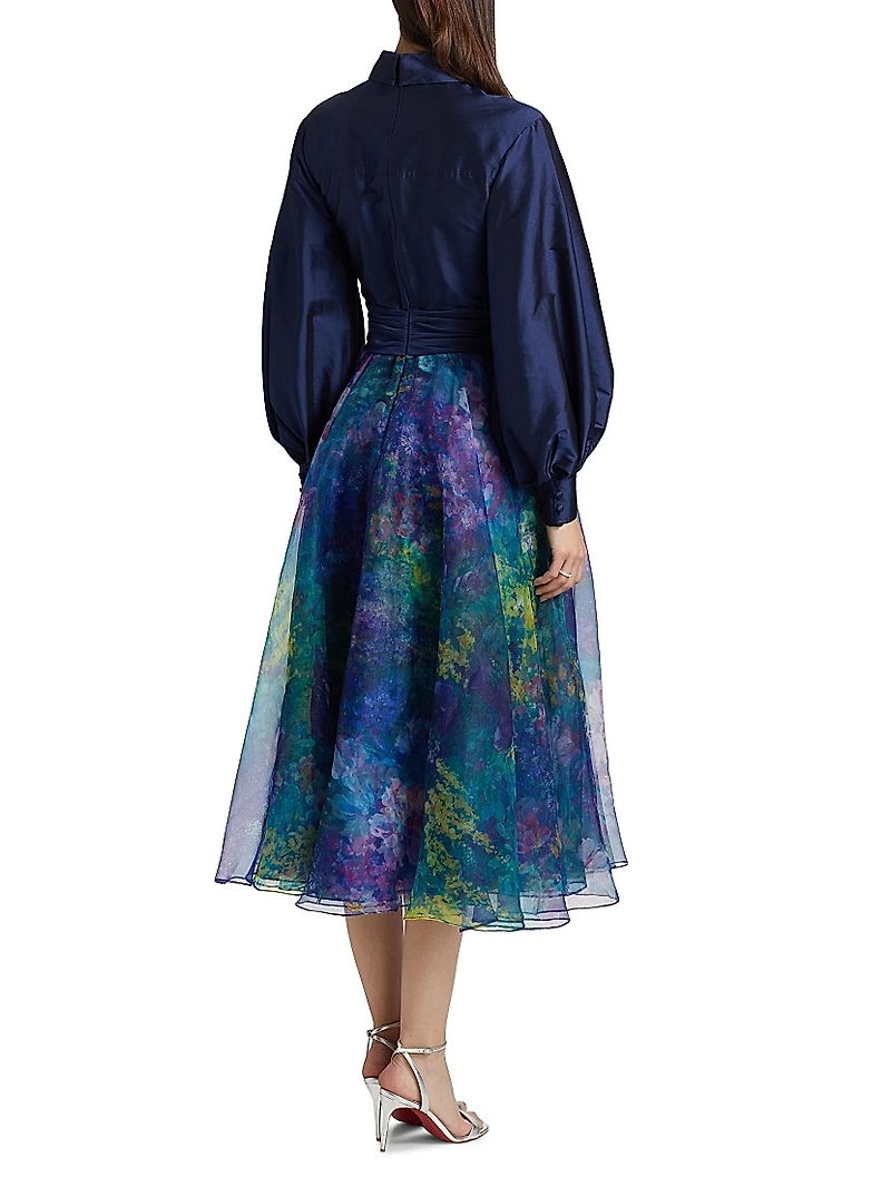 Mary Taffeta & Organza Shirtdress