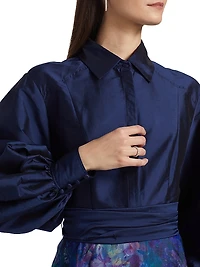 Mary Taffeta & Organza Shirtdress