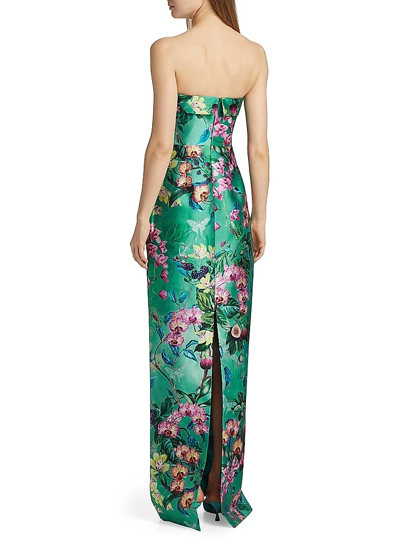 Lulu Floral Mikado Column Gown