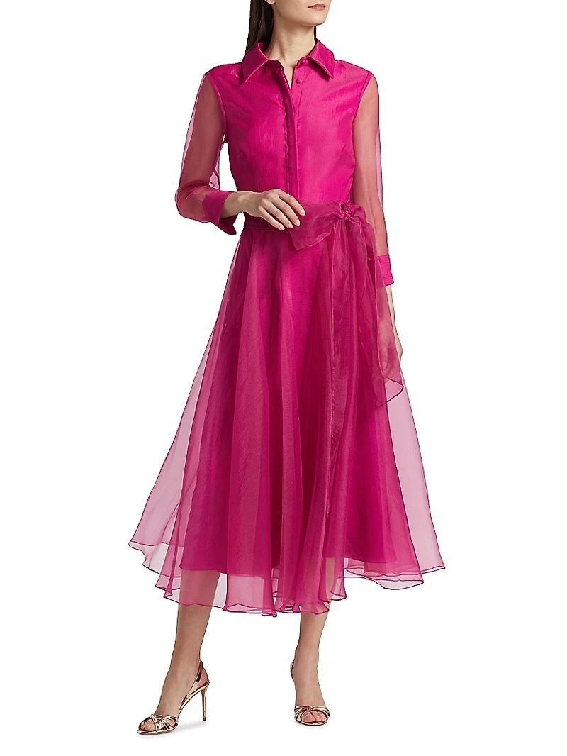 Starlette Organza Midi-Shirtdress
