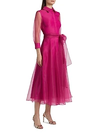 Starlette Organza Midi-Shirtdress