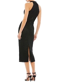 Embellished Halter Cocktail Dress