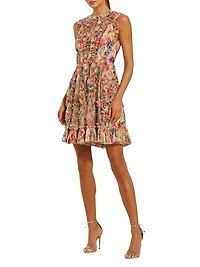 Floral Micro Ruffle Minidress