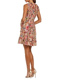 Floral Micro Ruffle Minidress