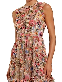 Floral Micro Ruffle Minidress