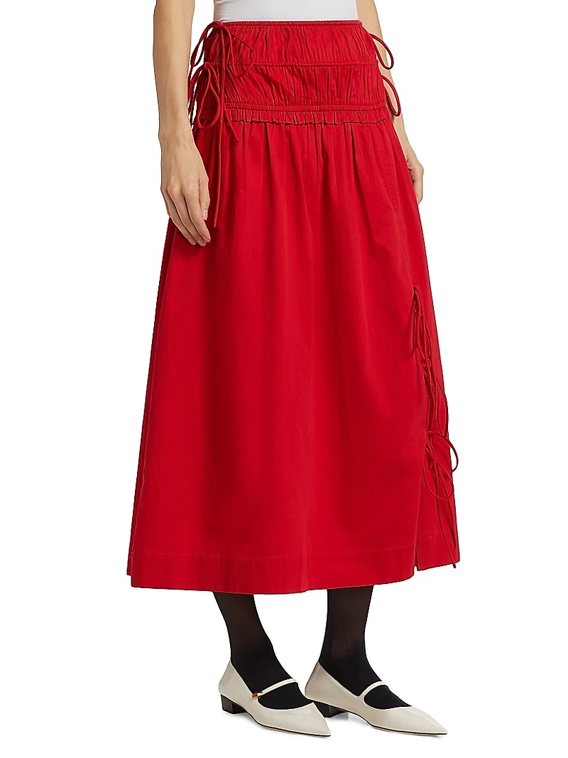 Charlotte Cotton Midi-Skirt