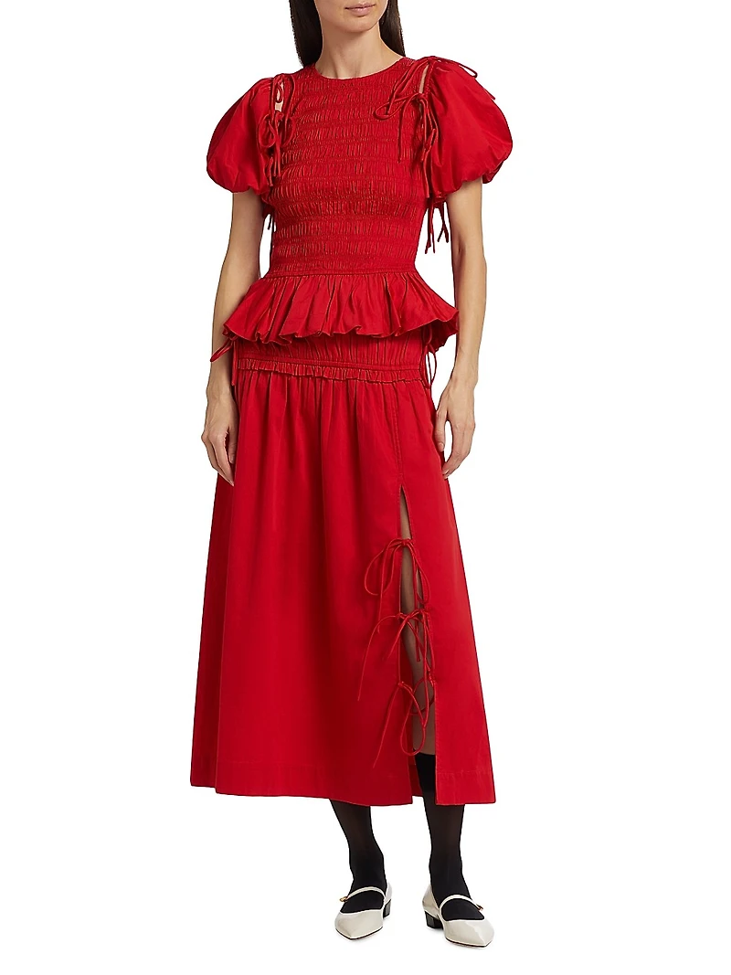 Charlotte Cotton Midi-Skirt