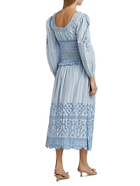Nola Embroidered Cotton Midi-Dress