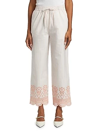 Leah Embroidered Striped Trousers