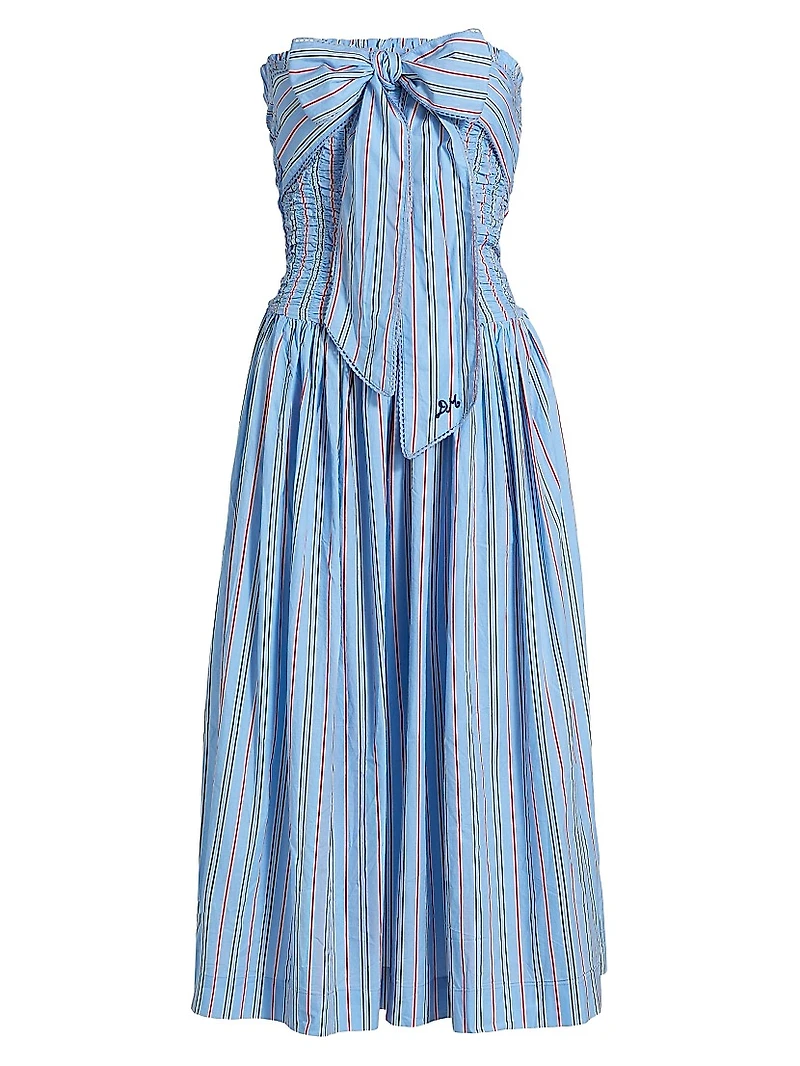 Mia Cotton Smocked Midi-Dress