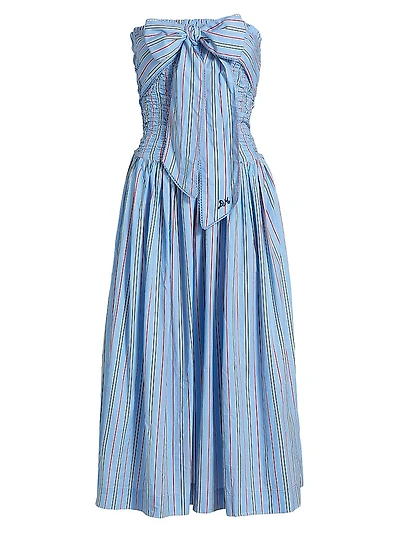 Mia Cotton Smocked Midi-Dress