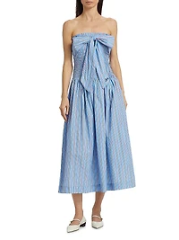 Mia Cotton Smocked Midi-Dress