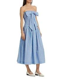 Mia Cotton Smocked Midi-Dress