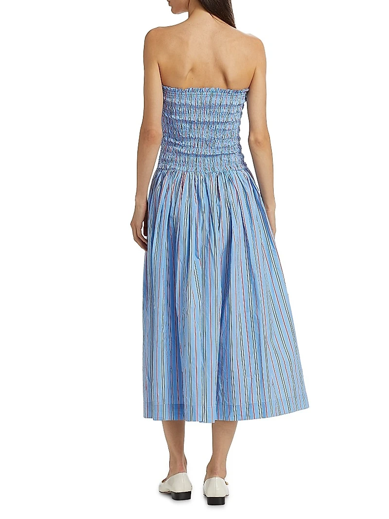 Mia Cotton Smocked Midi-Dress