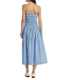 Mia Cotton Smocked Midi-Dress