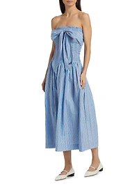 Mia Cotton Smocked Midi-Dress