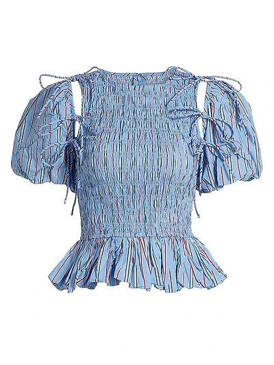 Becca Smocked Cotton Blouse