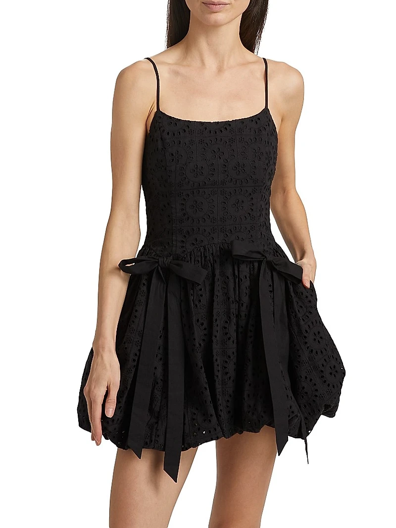 Penelope Eyelet Bubble Minidress