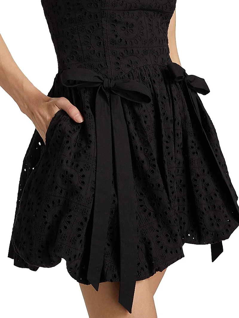 Penelope Eyelet Bubble Minidress