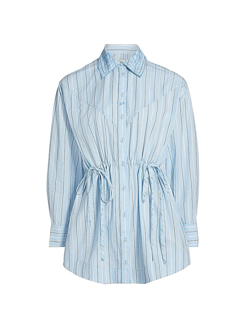 Romy Tie-Waist Poplin Shirt