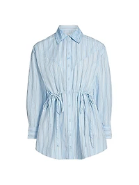 Romy Tie-Waist Poplin Shirt