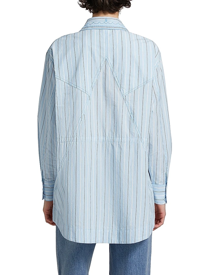 Romy Tie-Waist Poplin Shirt