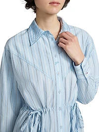 Romy Tie-Waist Poplin Shirt
