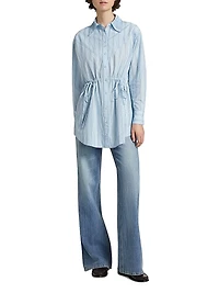 Romy Tie-Waist Poplin Shirt