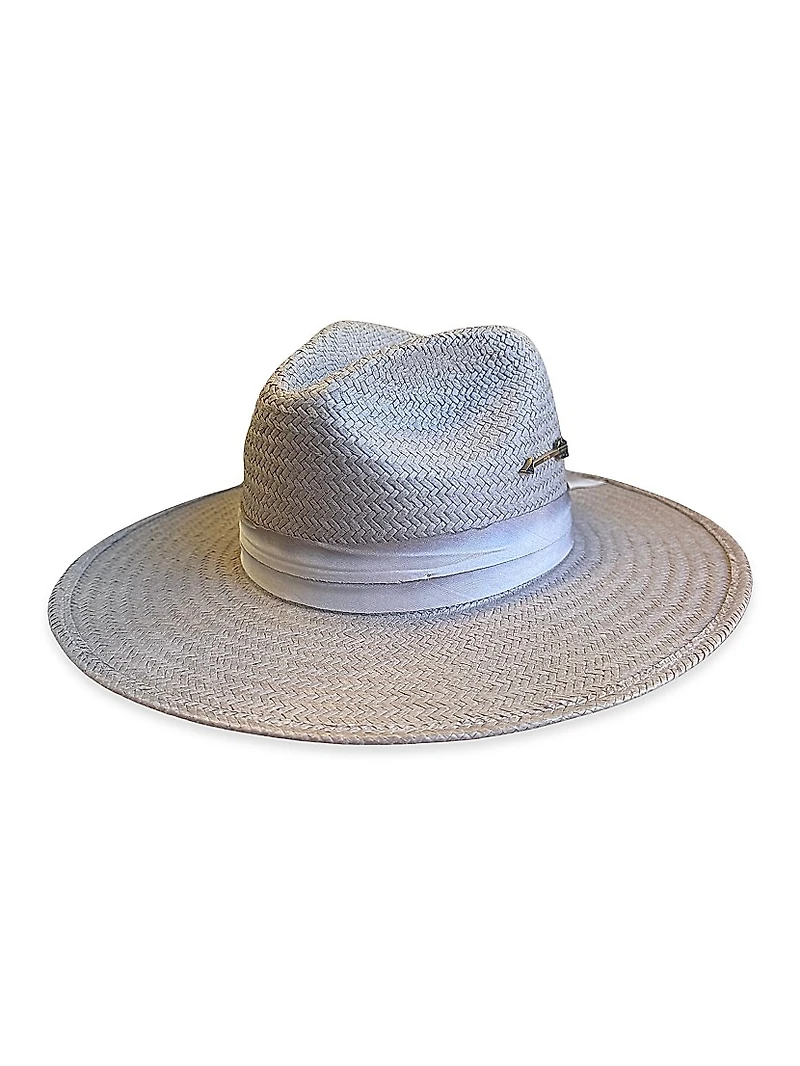 Rambler Silk-Trimmed Straw Fedora