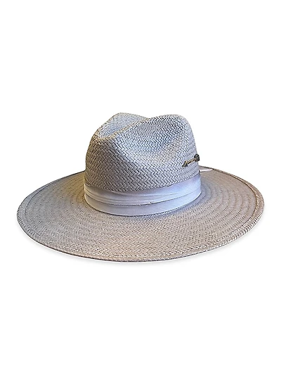 Rambler Silk-Trimmed Straw Fedora