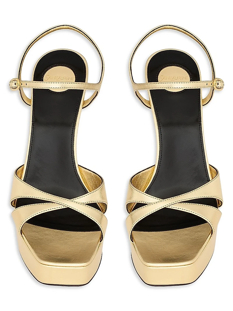 Debbie Platform Sandals Metallic Leather