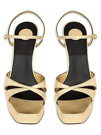 Debbie Platform Sandals Metallic Leather