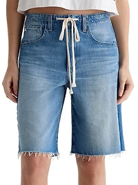 High-Rise Denim Bermuda Short