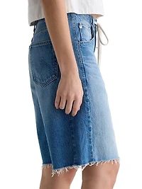 High-Rise Denim Bermuda Short