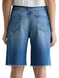 High-Rise Denim Bermuda Short