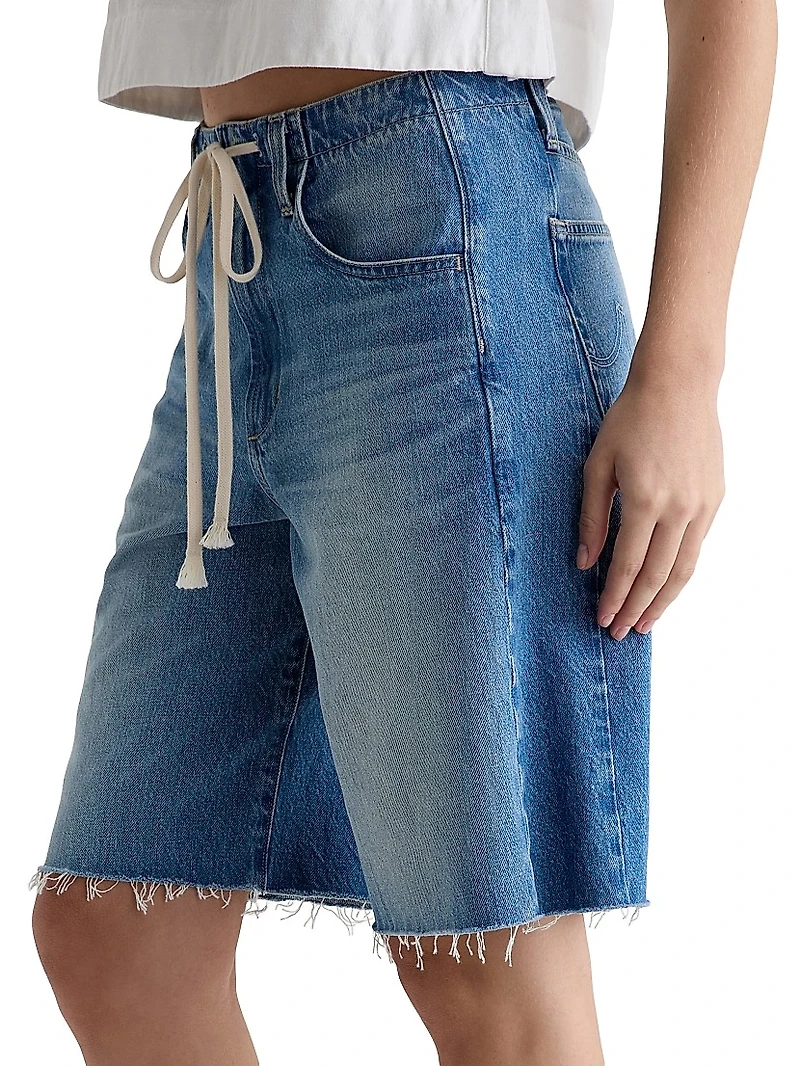 High-Rise Denim Bermuda Short