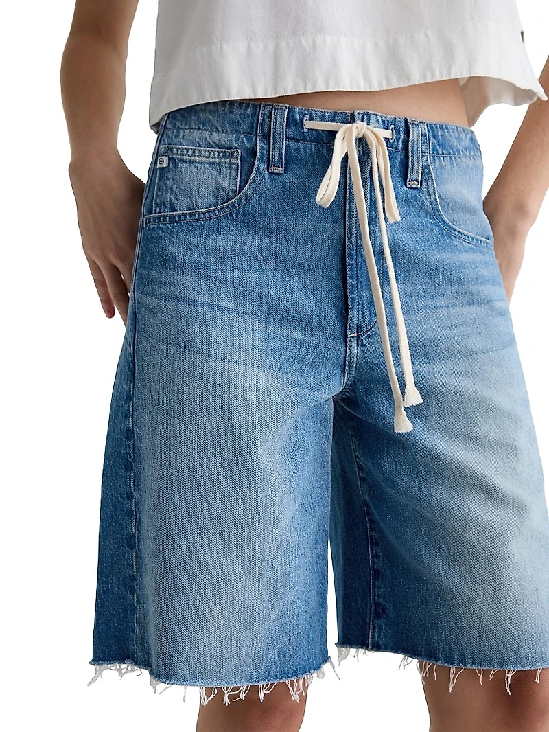 High-Rise Denim Bermuda Short