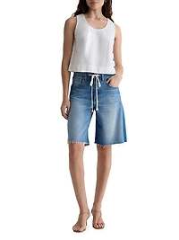 High-Rise Denim Bermuda Short