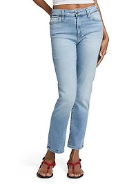 Mari Crop Mid-Rise Straight Jeans