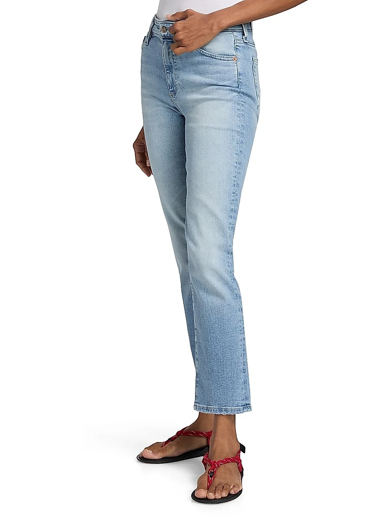 Mari Crop Mid-Rise Straight Jeans