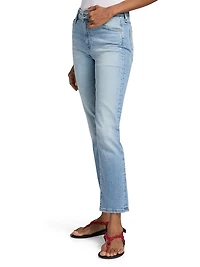 Mari Crop Mid-Rise Straight Jeans