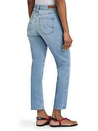 Mari Crop Mid-Rise Straight Jeans