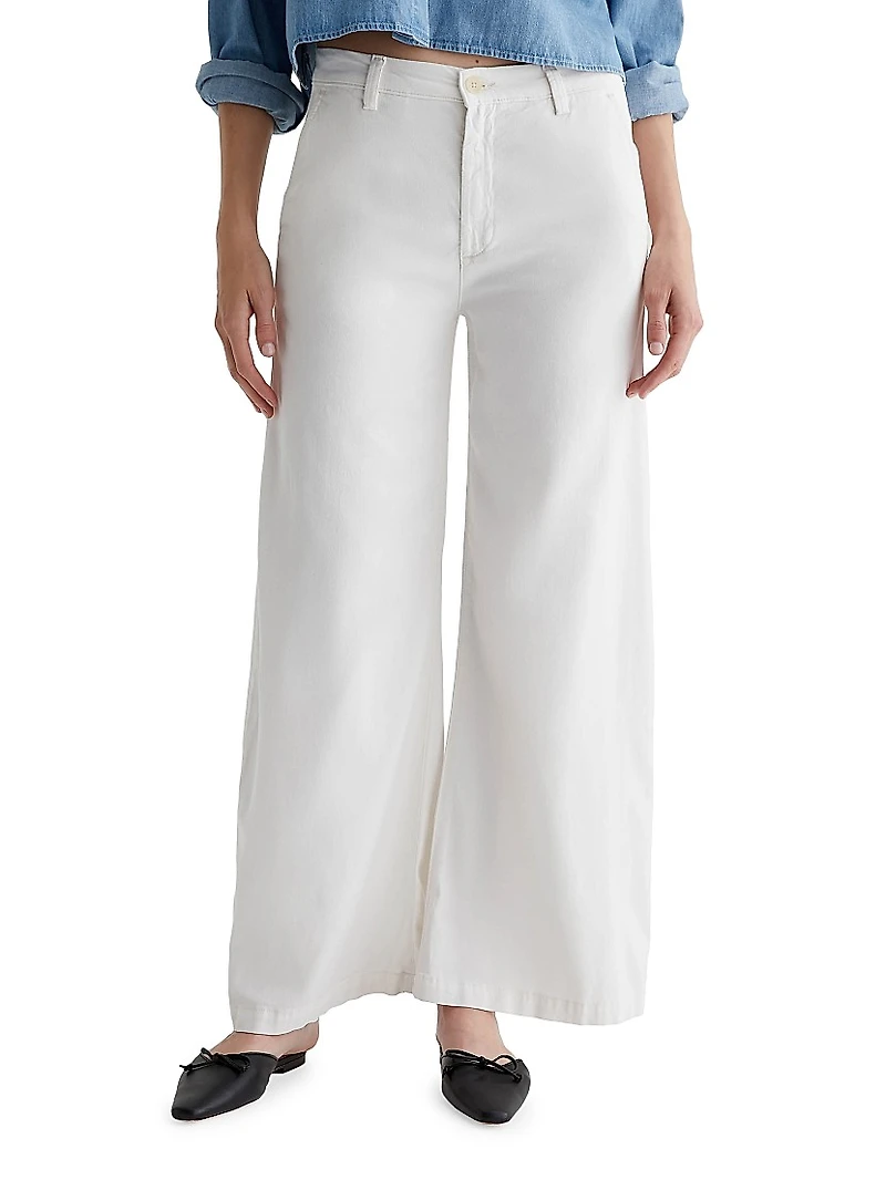 Caden Twill Wide-Leg Chino Pants