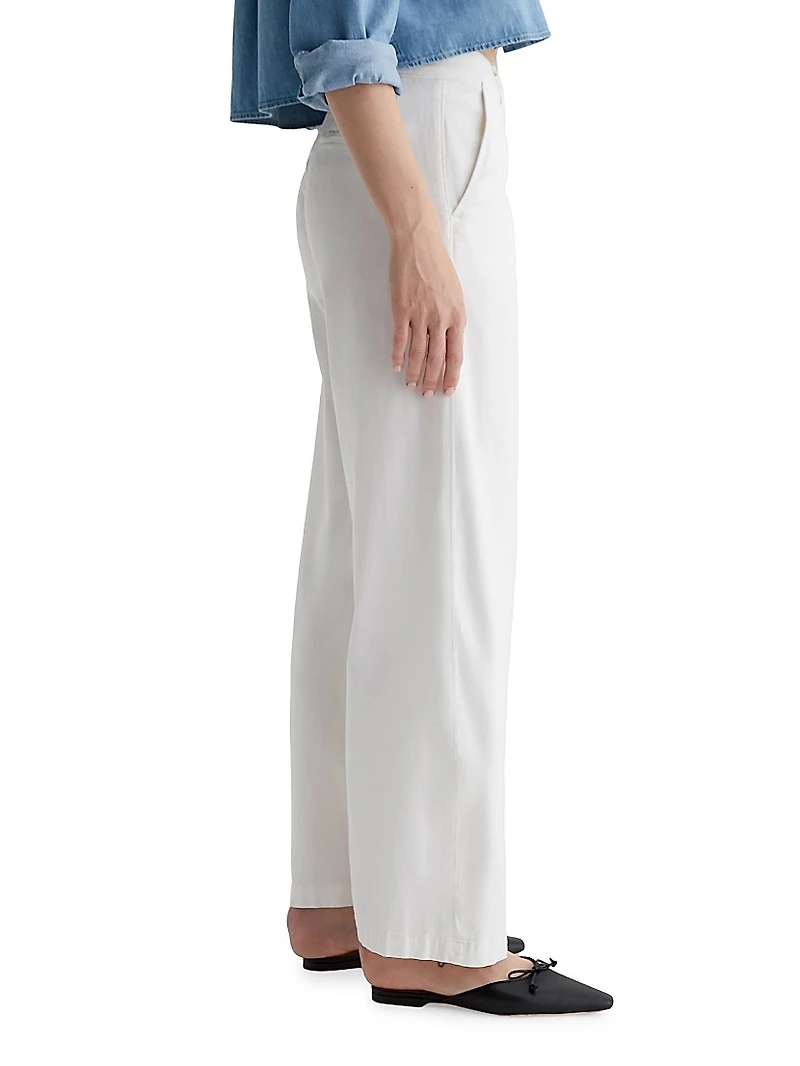 Caden Twill Wide-Leg Chino Pants