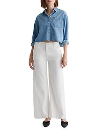 Caden Twill Wide-Leg Chino Pants