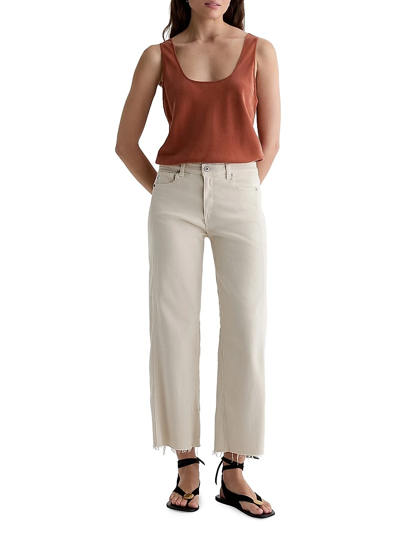 Saige Mid-Rise Straight-Leg Crop Jeans